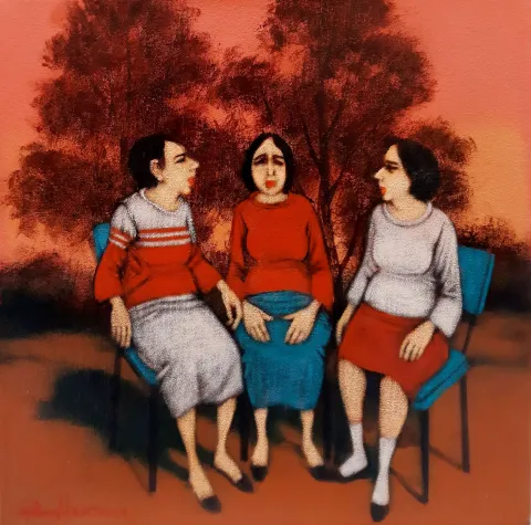 Bu eser ORHAN UMUT tarafından 2021 yılında 40x40 cm ölçülerinde Tuval üzeri akrilik boya tekniği ile yapılmıştır.