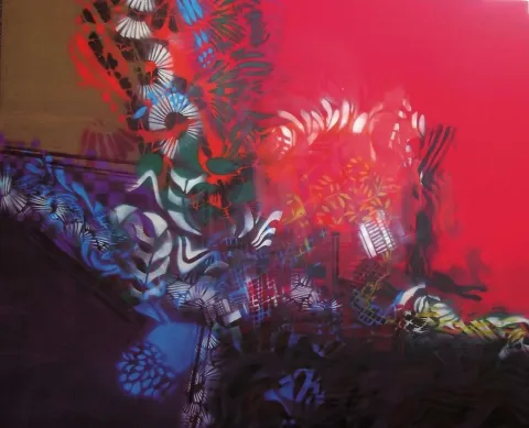 "İsimsiz" eseri AYŞE BARAN tarafından 2011 yılında 140x170 cm ölçülerinde Tuval üzeri akrilik boya tekniği ile yapılmıştır.