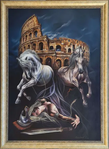 "İsimsiz" eseri BEHZAT FEYZULLAH tarafından 2014 yılında 170x120 cm ölçülerinde Tuval üzeri yağlı boya tekniği ile yapılmıştır.