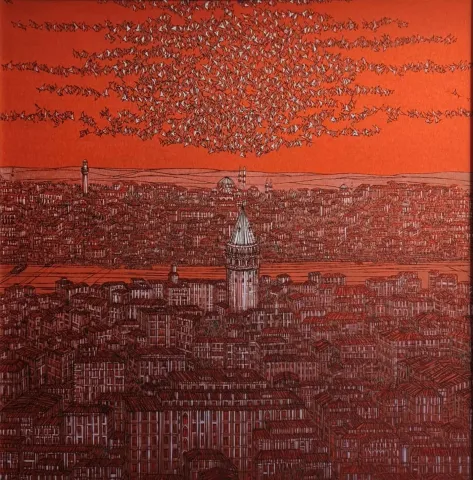 "İsimsiz" eseri DEVRİM ERBİL tarafından 2022 yılında 120x120 cm ölçülerinde Giclee tekniği ile yapılmıştır.