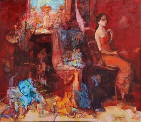 MAHİR GÜVEN — “İsimsiz”, 2022 "İsimsiz" eseri MAHİR GÜVEN tarafından 2022 yılında 80x92 cm ölçülerinde Tuval üzeri yağlı boya tekniği ile yapılmıştır.