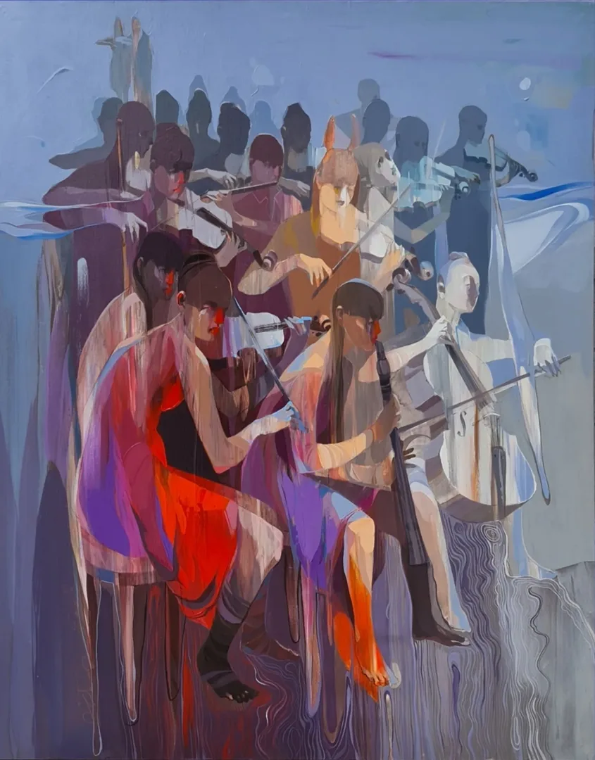 HAKAN ERASLAN — “Untitled”, 2022 "İsimsiz" eseri HAKAN ERASLAN tarafından 2022 yılında 150x120 cm ölçülerinde Tuval üzeri akrilik boya tekniği ile yapılmıştır.
