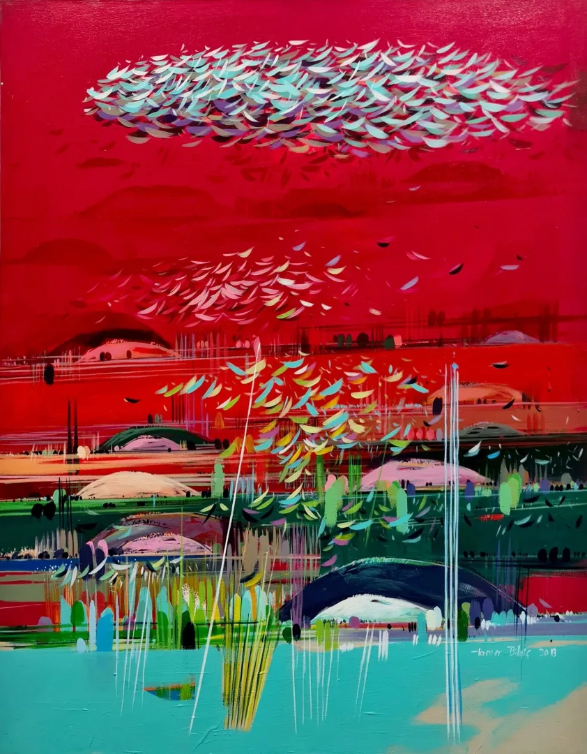"İsimsiz" eseri TAMER BİLGİÇ tarafından 2013 yılında 100x80 cm ölçülerinde Tuval üzeri akrilik boya tekniği ile yapılmıştır.