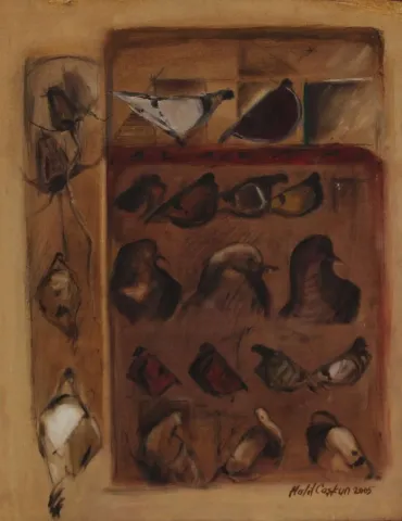 "İsimsiz" eseri HALİL COŞKUN tarafından 2005 yılında 51x40 cm ölçülerinde Duralit üzeri yağlı boya tekniği ile yapılmıştır.