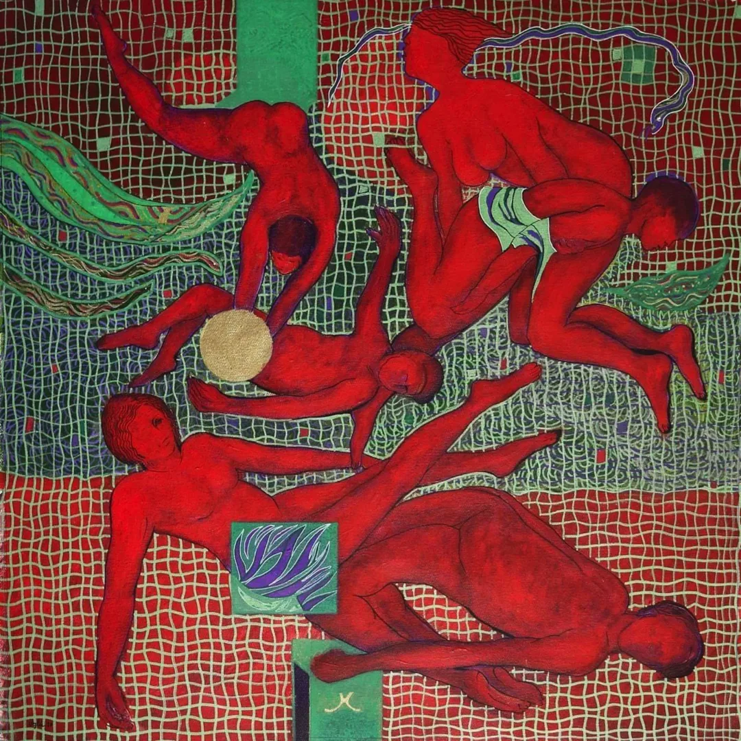 "İsimsiz" eseri NECMETTİN ÖZLÜ tarafından 2017 yılında 70x70 cm ölçülerinde Tuval üzeri akrilik boya tekniği ile yapılmıştır.