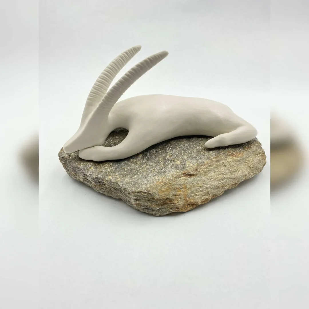 AYŞE ERGÜNER — “isimsiz”, 2022 "isimsiz" eseri AYŞE ERGÜNER tarafından 2022 yılında 19x11x13 cm ölçülerinde Porselen çamuru, doğal taş, 1200°C, elle şekillendirme tekniği ile yapılmıştır.