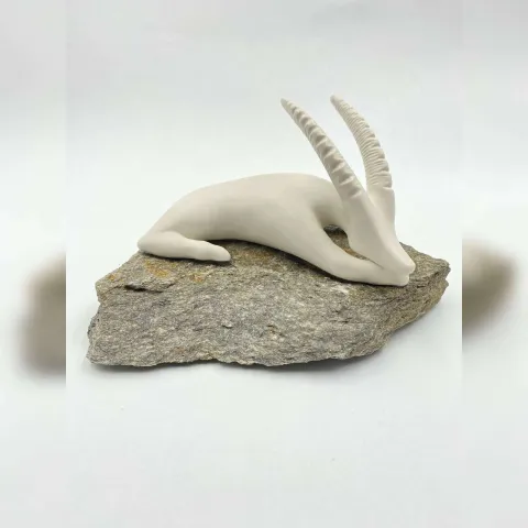 "isimsiz" eseri AYŞE ERGÜNER tarafından 2022 yılında 18x11x8 cm ölçülerinde Porselen çamuru, doğal taş, 1200°C, elle şekillendirme tekniği ile yapılmıştır.