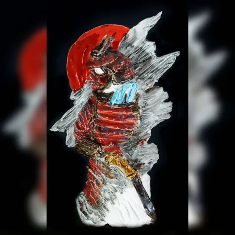 "ronin" eseri ORÇUN İLTER tarafından 2022 yılında 37x18x18 cm ölçülerinde Seramik elle şekillendirme 1100°C tekniği ile yapılmıştır.
