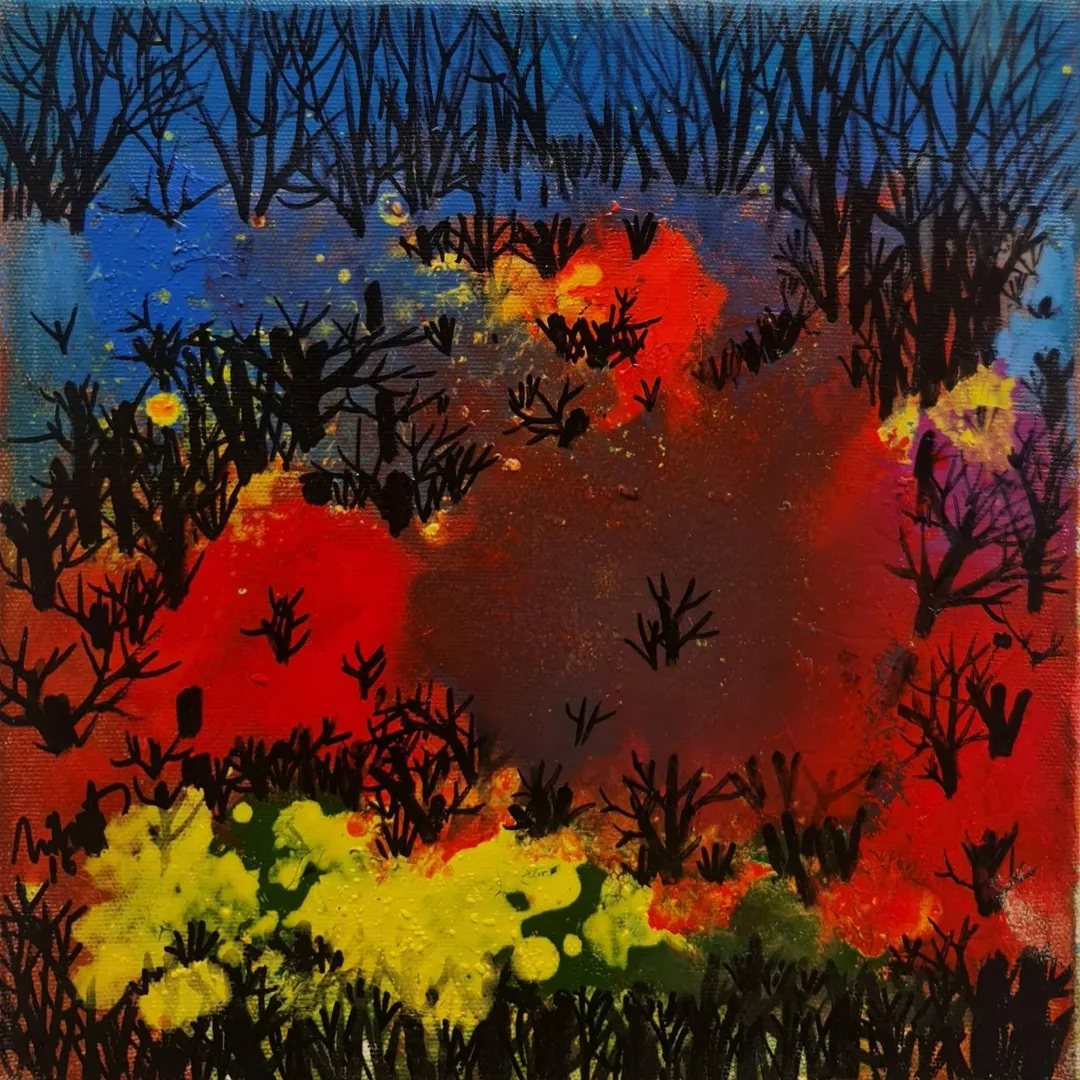 NİHAT KAHRAMAN — “isimsiz”, 2016 "isimsiz" eseri NİHAT KAHRAMAN tarafından 2016 yılında 25x25 cm ölçülerinde Tuval üzeri akrilik boya tekniği ile yapılmıştır.