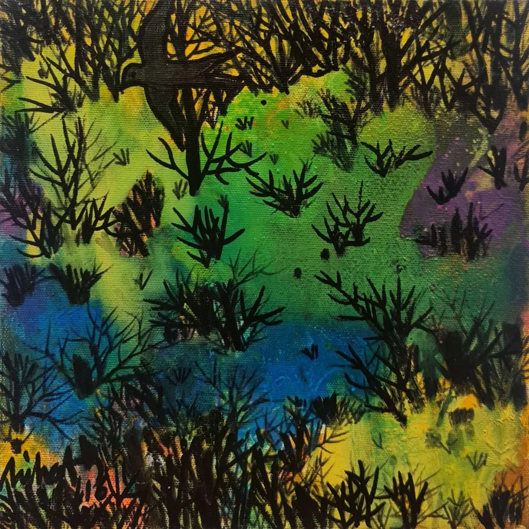 NİHAT KAHRAMAN — “isimsiz”, 2016 "isimsiz" eseri NİHAT KAHRAMAN tarafından 2016 yılında 25x25 cm ölçülerinde Tuval üzeri akrilik boya tekniği ile yapılmıştır.
