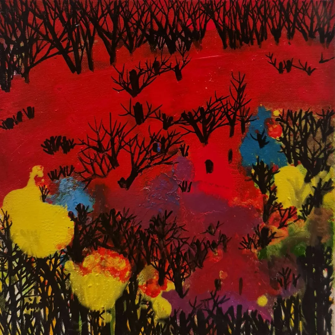 NİHAT KAHRAMAN — “isimsiz”, 2016 "isimsiz" eseri NİHAT KAHRAMAN tarafından 2016 yılında 25x25 cm ölçülerinde Tuval üzeri akrilik boya tekniği ile yapılmıştır.