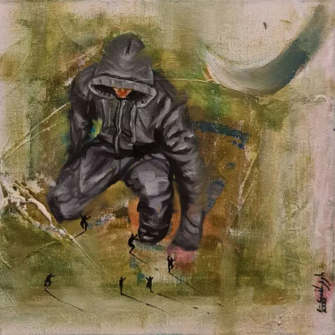 SAEED AGHANEJAD — “isimsiz”, 2022 "isimsiz" eseri SAEED AGHANEJAD tarafından 2022 yılında 25x25 cm ölçülerinde Tuval üzeri yağlı boya tekniği ile yapılmıştır.