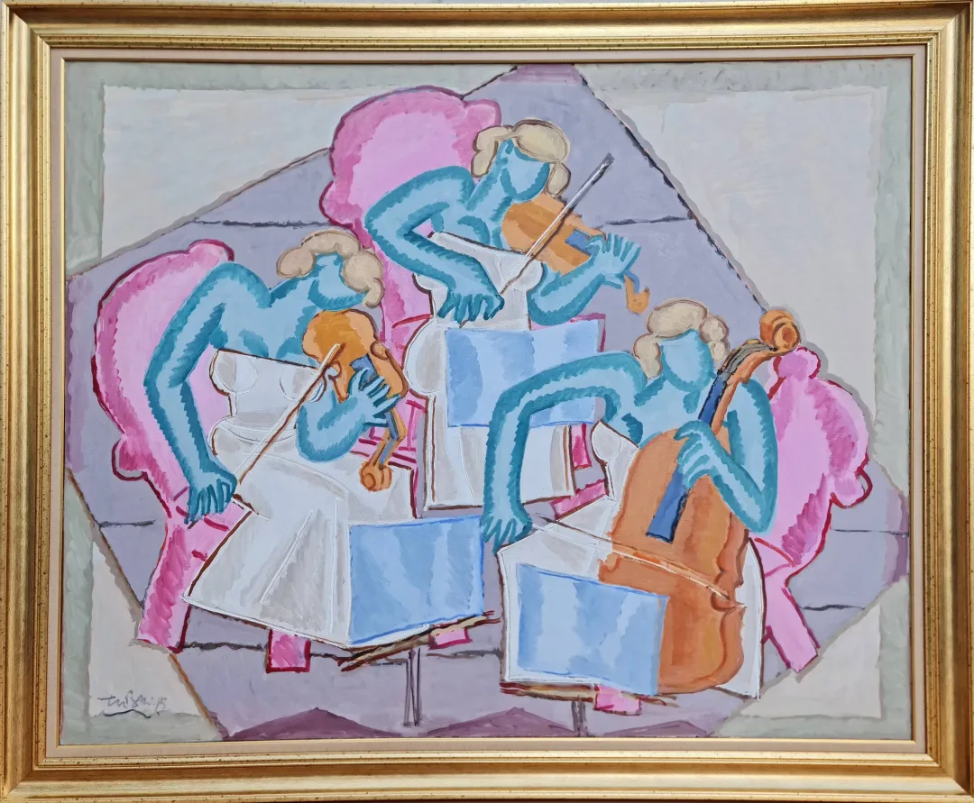 "Trio" eseri ADNAN TURANİ tarafından 2015 yılında 132x160 cm ölçülerinde Tuval üzeri yağlı boya tekniği ile yapılmıştır.