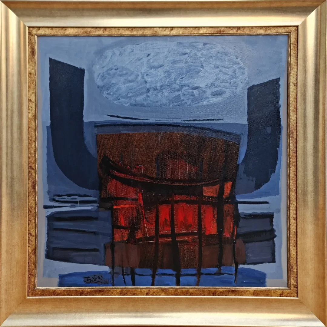 ADNAN TURANİ — “Anıtsal yazı”, 2013 "Anıtsal yazı" eseri ADNAN TURANİ tarafından 2013 yılında 100x100 cm ölçülerinde Tuval üzeri yağlı boya tekniği ile yapılmıştır.