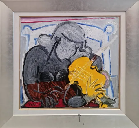 "Kemancı Kız" eseri ADNAN TURANİ tarafından 2009 yılında 50x50 cm ölçülerinde Duralit üzeri yağlı boya tekniği ile yapılmıştır.