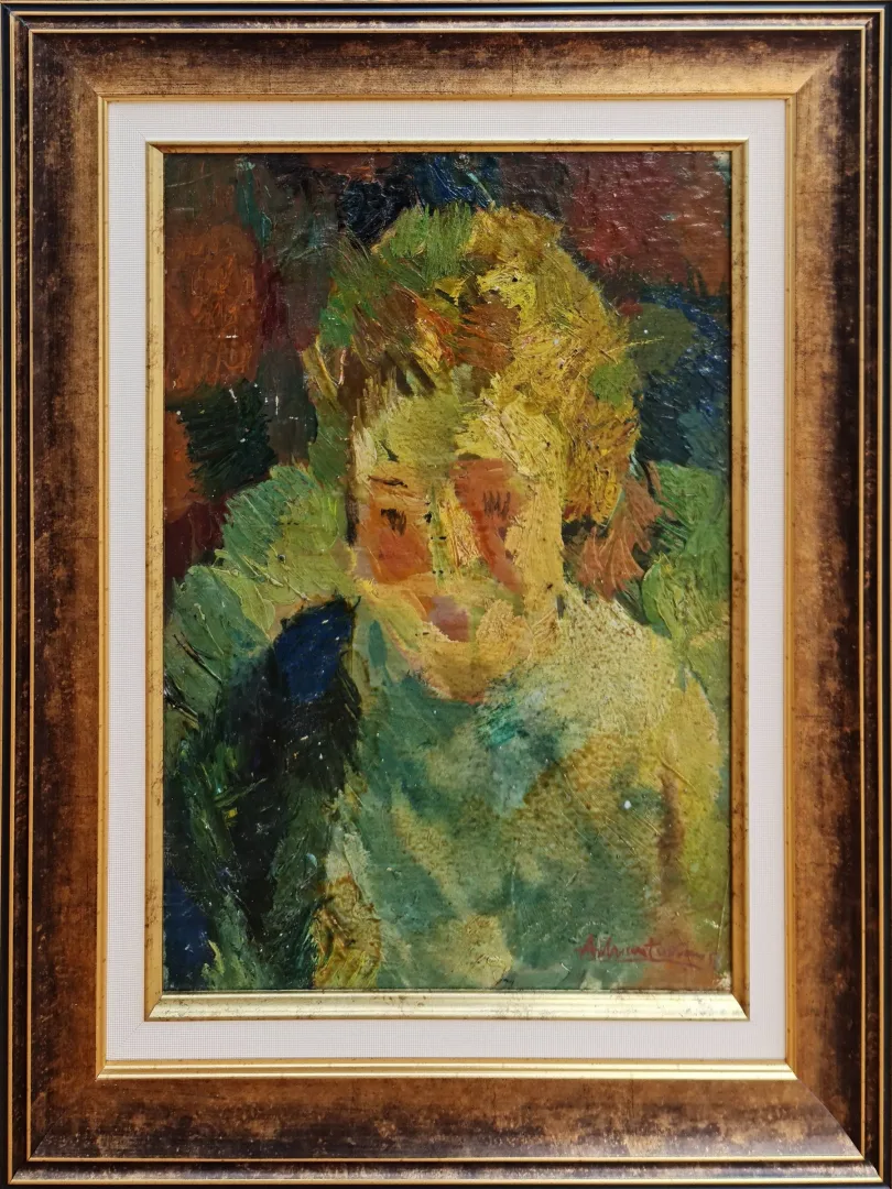 yakınlaştır "Kız Portresi" eseri ADNAN TURANİ tarafından 1955 yılında 40x30 cm ölçülerinde Duralit üzeri yağlı boya tekniği ile yapılmıştır.