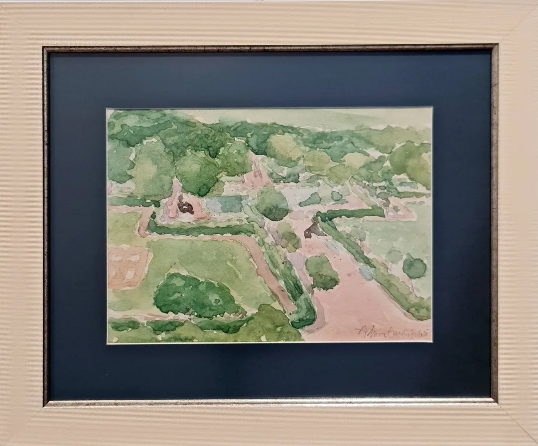 "Peyzaj" eseri ADNAN TURANİ tarafından 1945 yılında 21x29 cm ölçülerinde Kağıt üzeri sulu boya tekniği ile yapılmıştır.
