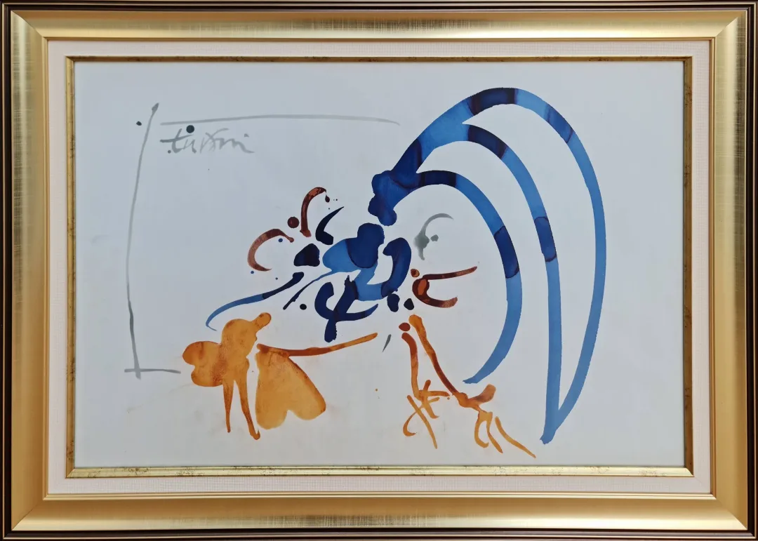 yakınlaştır "Horoz" eseri ADNAN TURANİ tarafından 1978 yılında 50x70 cm ölçülerinde Kağıt üzeri sulu boya tekniği ile yapılmıştır.