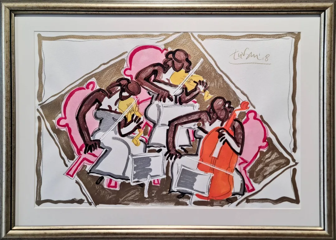 yakınlaştır "Trio" eseri ADNAN TURANİ tarafından 2008 yılında 50x70 cm ölçülerinde Kağıt üzeri karışık teknik tekniği ile yapılmıştır.