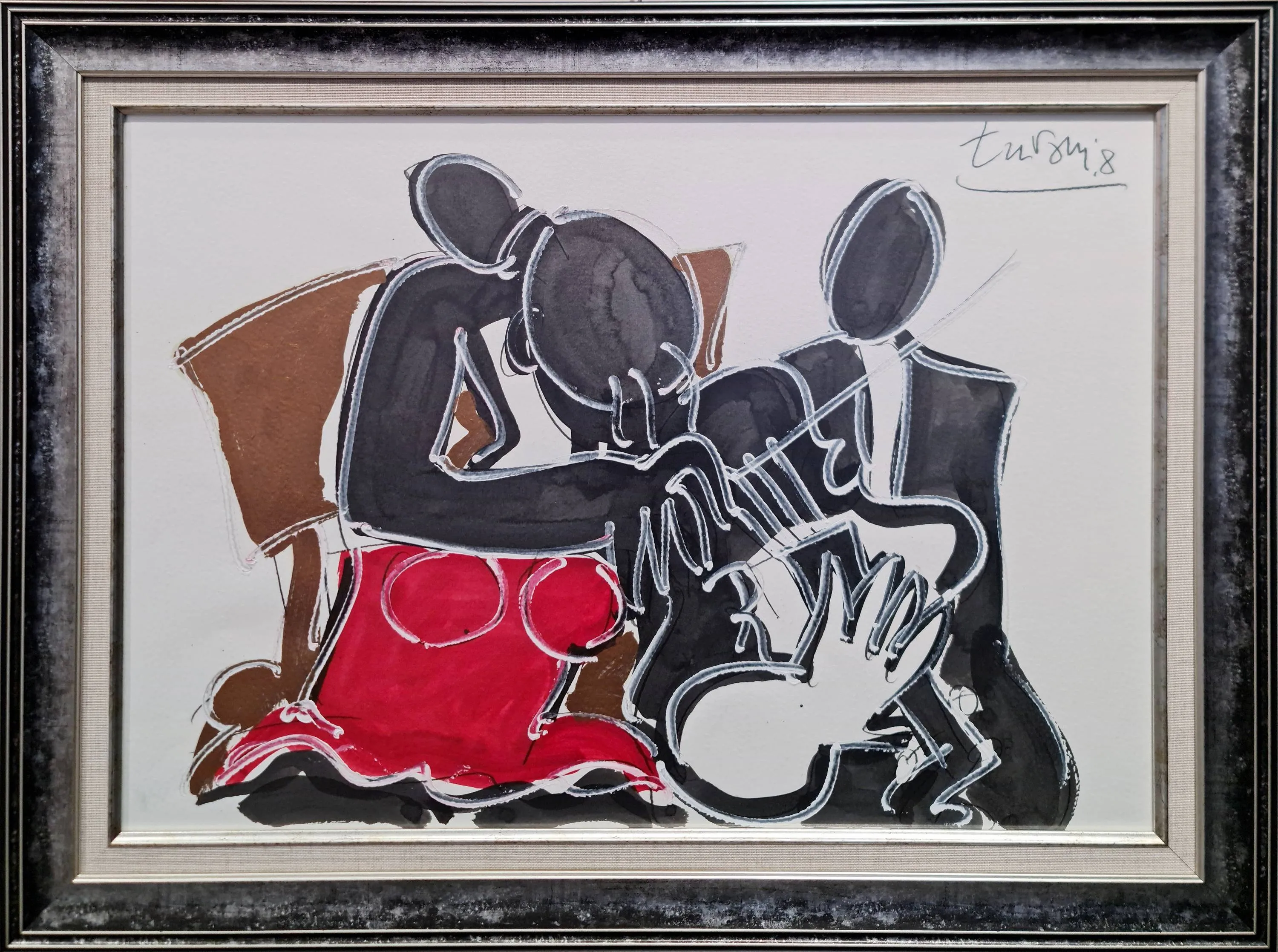 "Kemancı Kız" eseri ADNAN TURANİ tarafından 2008 yılında 50x70 cm ölçülerinde Kağıt üzeri karışık teknik tekniği ile yapılmıştır.