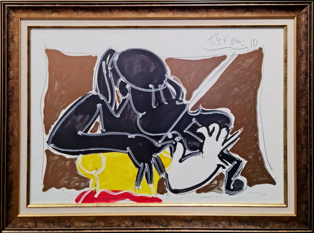 yakınlaştır "Kemancı Kız" eseri ADNAN TURANİ tarafından 2010 yılında 50x70 cm ölçülerinde Kağıt üzeri karışık teknik tekniği ile yapılmıştır.
