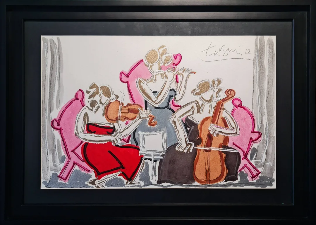 yakınlaştır "Trio" eseri ADNAN TURANİ tarafından 2012 yılında 50x70 cm ölçülerinde Kağıt üzeri karışık teknik tekniği ile yapılmıştır.