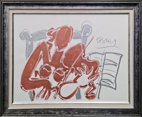"Kemancı Kız" eseri ADNAN TURANİ tarafından 2009 yılında 50x70 cm ölçülerinde Kağıt üzeri karışık teknik tekniği ile yapılmıştır.