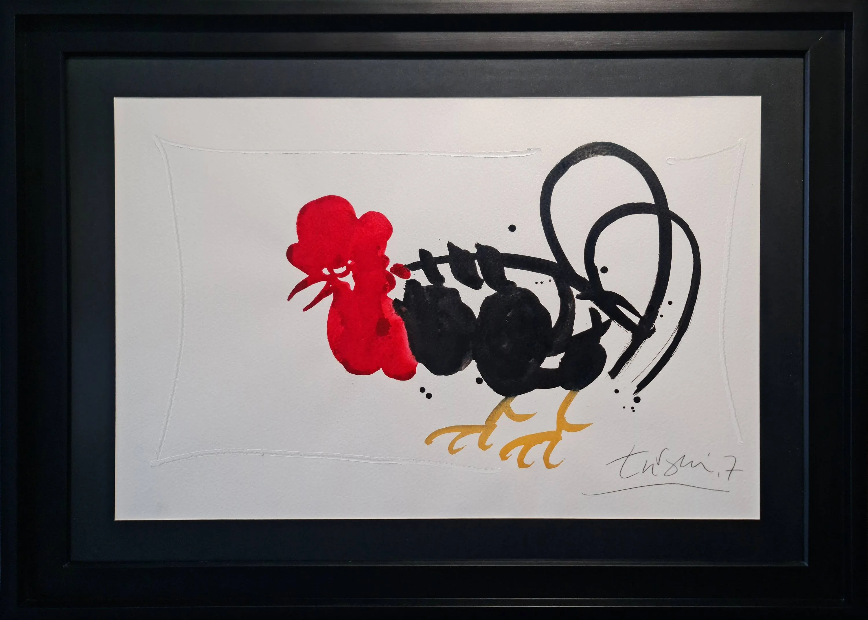 "Horoz" eseri ADNAN TURANİ tarafından 2007 yılında 50x70 cm ölçülerinde Kağıt üzeri karışık teknik tekniği ile yapılmıştır.