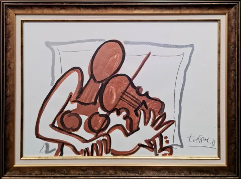 "Kemancı Kız" eseri ADNAN TURANİ tarafından 2011 yılında 50x70 cm ölçülerinde Kağıt üzeri karışık teknik tekniği ile yapılmıştır.