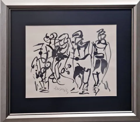 "Yürüyüş" eseri ADNAN TURANİ tarafından 1983 yılında 24x32 cm ölçülerinde Kağıt üzeri karışık teknik tekniği ile yapılmıştır.
