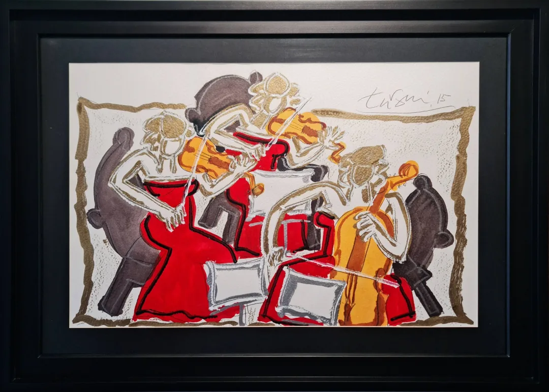 yakınlaştır "Trio" eseri ADNAN TURANİ tarafından 2015 yılında 50x70 cm ölçülerinde Kağıt üzeri karışık teknik tekniği ile yapılmıştır.