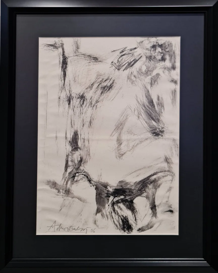 yakınlaştır "Figür" eseri ADNAN TURANİ tarafından 1956 yılında 43x30 cm ölçülerinde Kağıt üzeri füzen tekniği ile yapılmıştır.