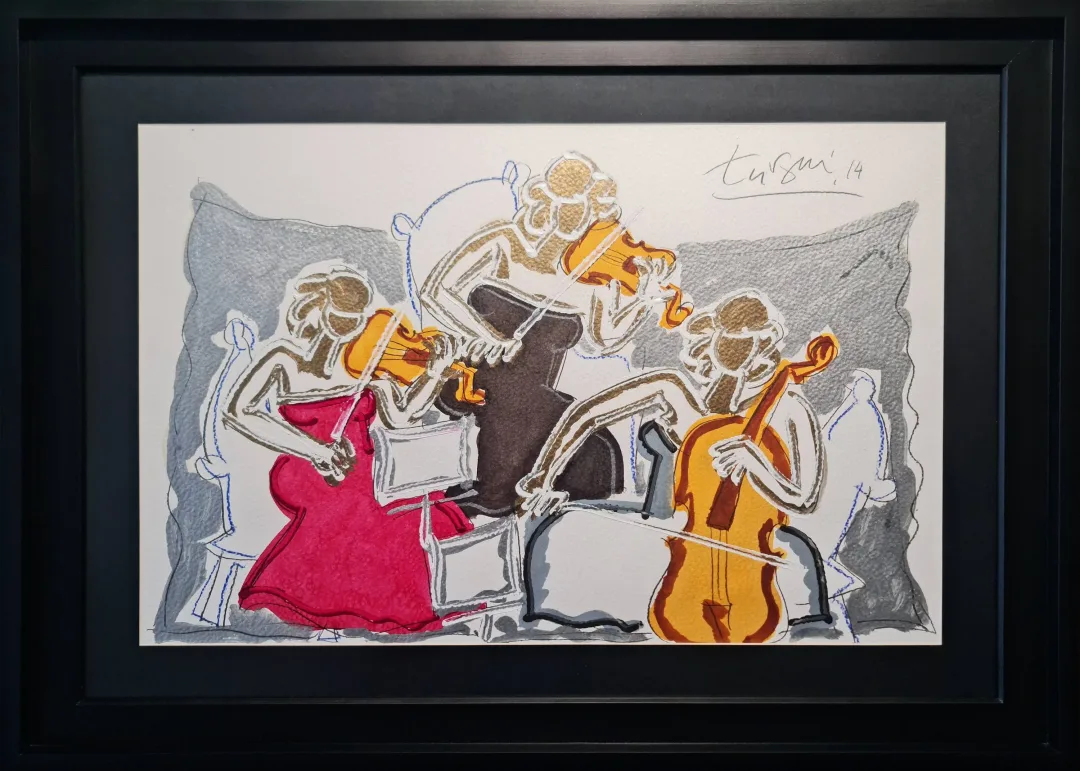 yakınlaştır "Trio" eseri ADNAN TURANİ tarafından 2014 yılında 50x70 cm ölçülerinde Kağıt üzeri karışık teknik tekniği ile yapılmıştır.