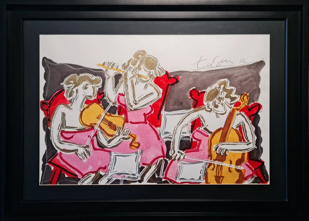 ADNAN TURANİ — “Trio”, 2012 "Trio" eseri ADNAN TURANİ tarafından 2012 yılında 50x70 cm ölçülerinde Kağıt üzeri karışık teknik tekniği ile yapılmıştır.
