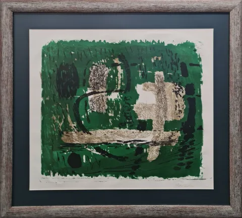 "Soyut kompozisyon" eseri ADNAN TURANİ tarafından 1958 yılında 50x57 cm ölçülerinde Baskı 11/14 tekniği ile yapılmıştır.