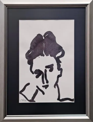 "Portre" eseri ADNAN TURANİ tarafından 1997 yılında 34x24 cm ölçülerinde Kağıt üzeri sulu boya tekniği ile yapılmıştır.
