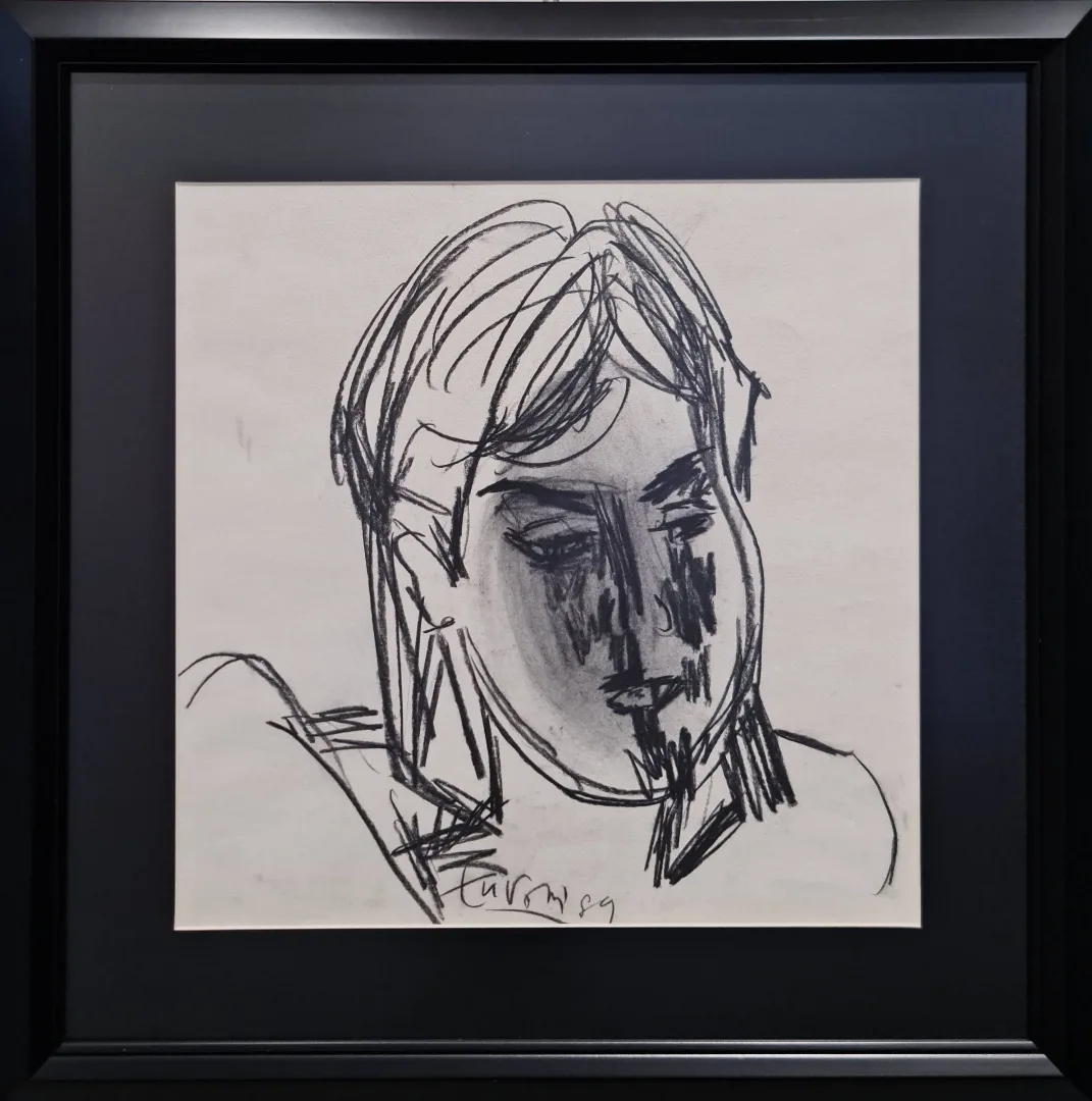 yakınlaştır "Portre" eseri ADNAN TURANİ tarafından 1989 yılında 35x35 cm ölçülerinde Kağıt üzeri füzen tekniği ile yapılmıştır.