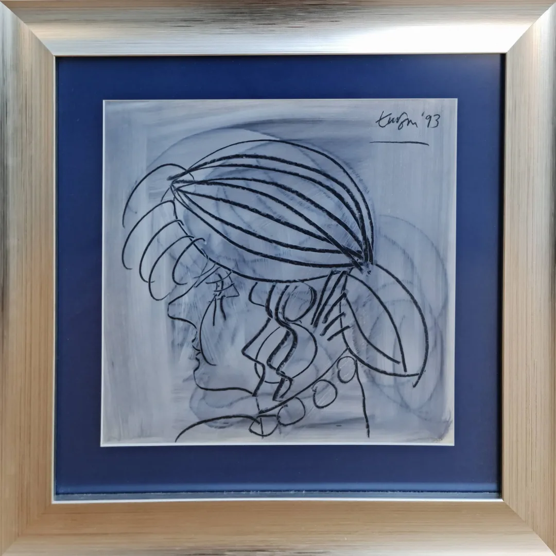 yakınlaştır "Portre" eseri ADNAN TURANİ tarafından 1993 yılında 33x33 cm ölçülerinde Kağıt üzeri füzen tekniği ile yapılmıştır.