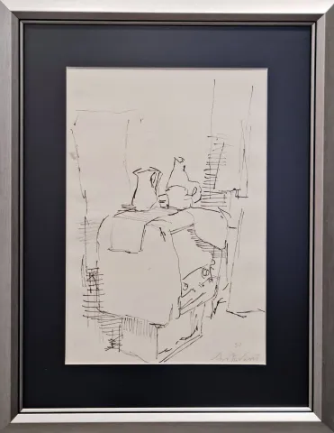 "Kompozisyon" eseri ADNAN TURANİ tarafından 1957 yılında 35x25 cm ölçülerinde Kağıt üzeri füzen tekniği ile yapılmıştır.