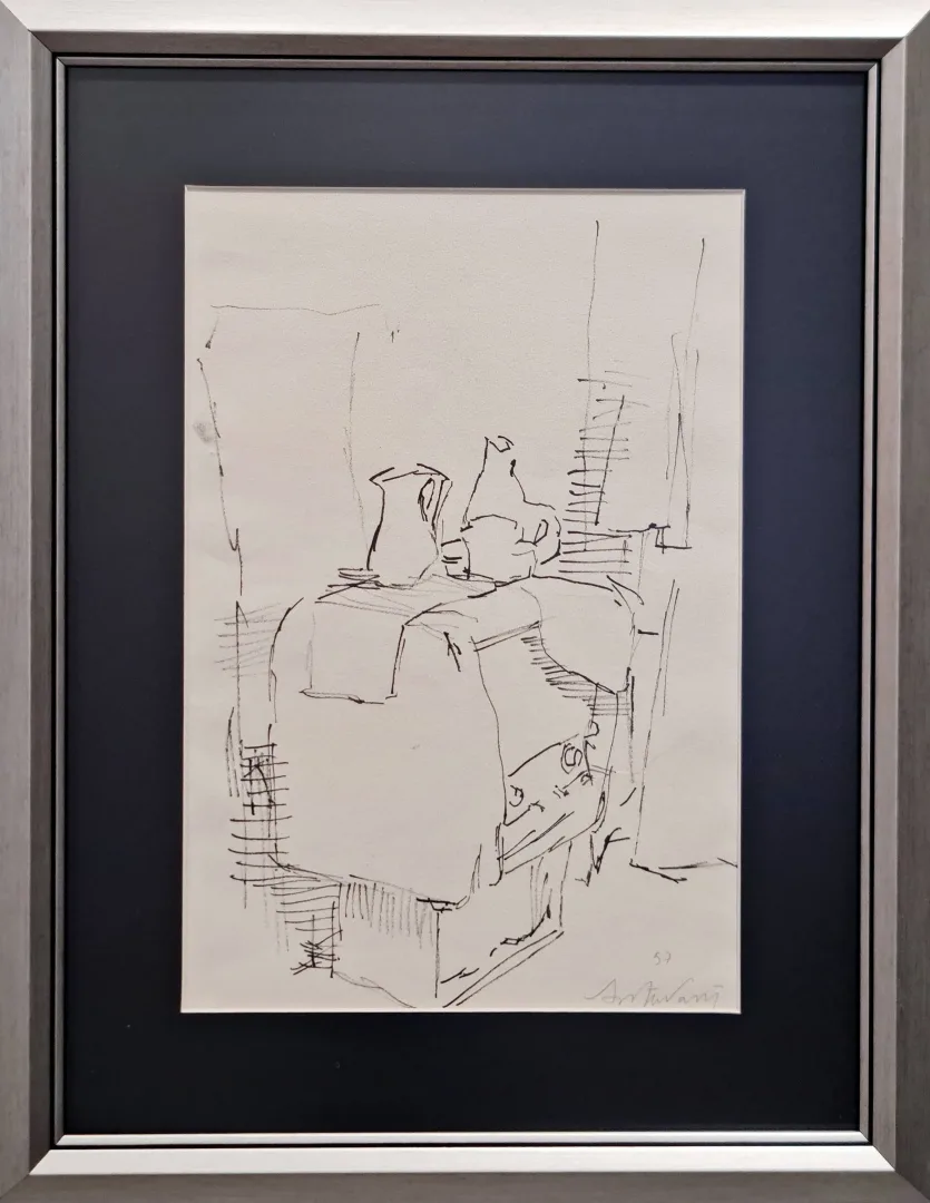 yakınlaştır "Kompozisyon" eseri ADNAN TURANİ tarafından 1957 yılında 35x25 cm ölçülerinde Kağıt üzeri füzen tekniği ile yapılmıştır.