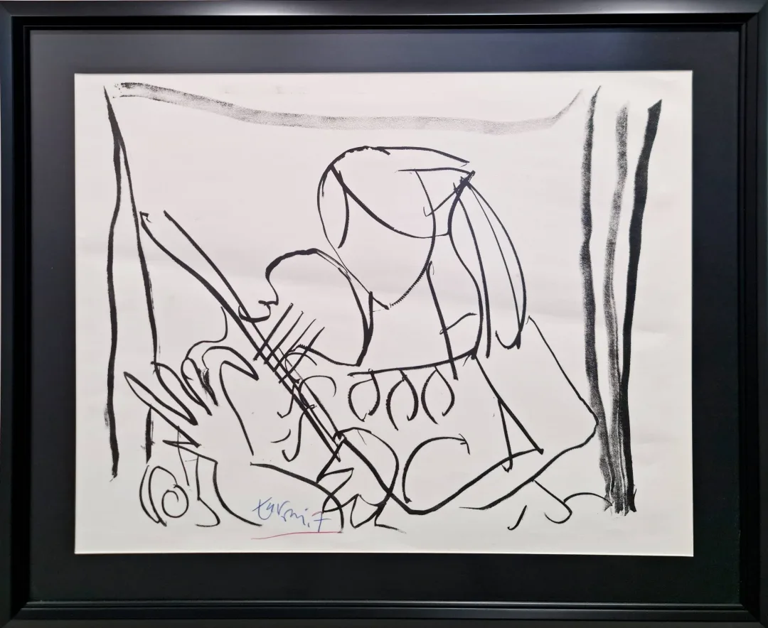 yakınlaştır "Kemancı Kız" eseri ADNAN TURANİ tarafından 1991 yılında 50x70 cm ölçülerinde Kağıt üzeri füzen tekniği ile yapılmıştır.