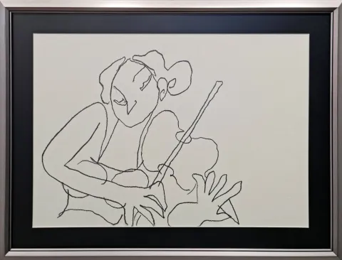 "Kemancı Kız" eseri ADNAN TURANİ tarafından 2011 yılında 50x70 cm ölçülerinde Kağıt üzeri karışık teknik tekniği ile yapılmıştır.