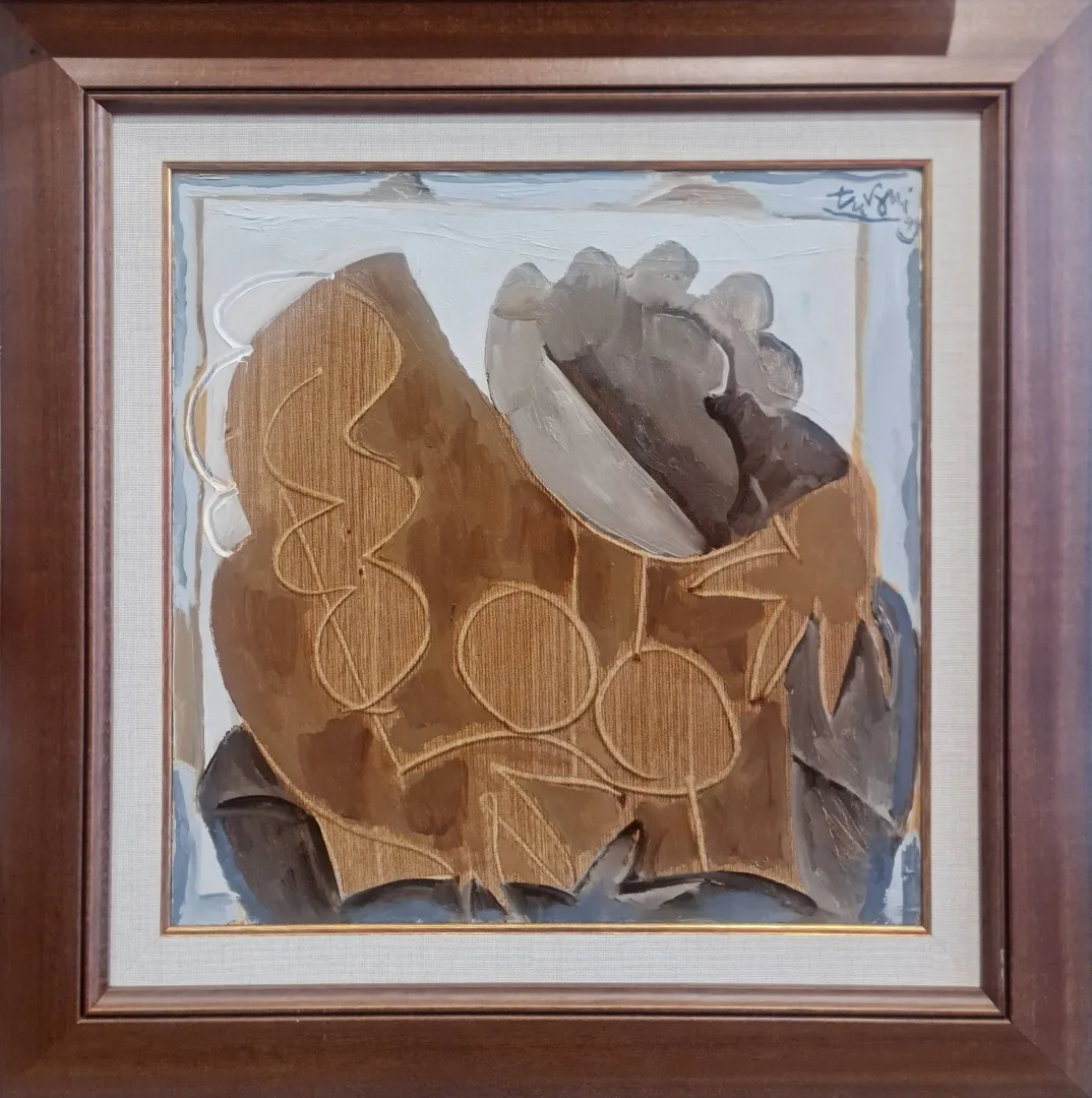 yakınlaştır "Aşıklar" eseri ADNAN TURANİ tarafından 1999 yılında 50x50 cm ölçülerinde Tuval üzeri yağlı boya tekniği ile yapılmıştır.