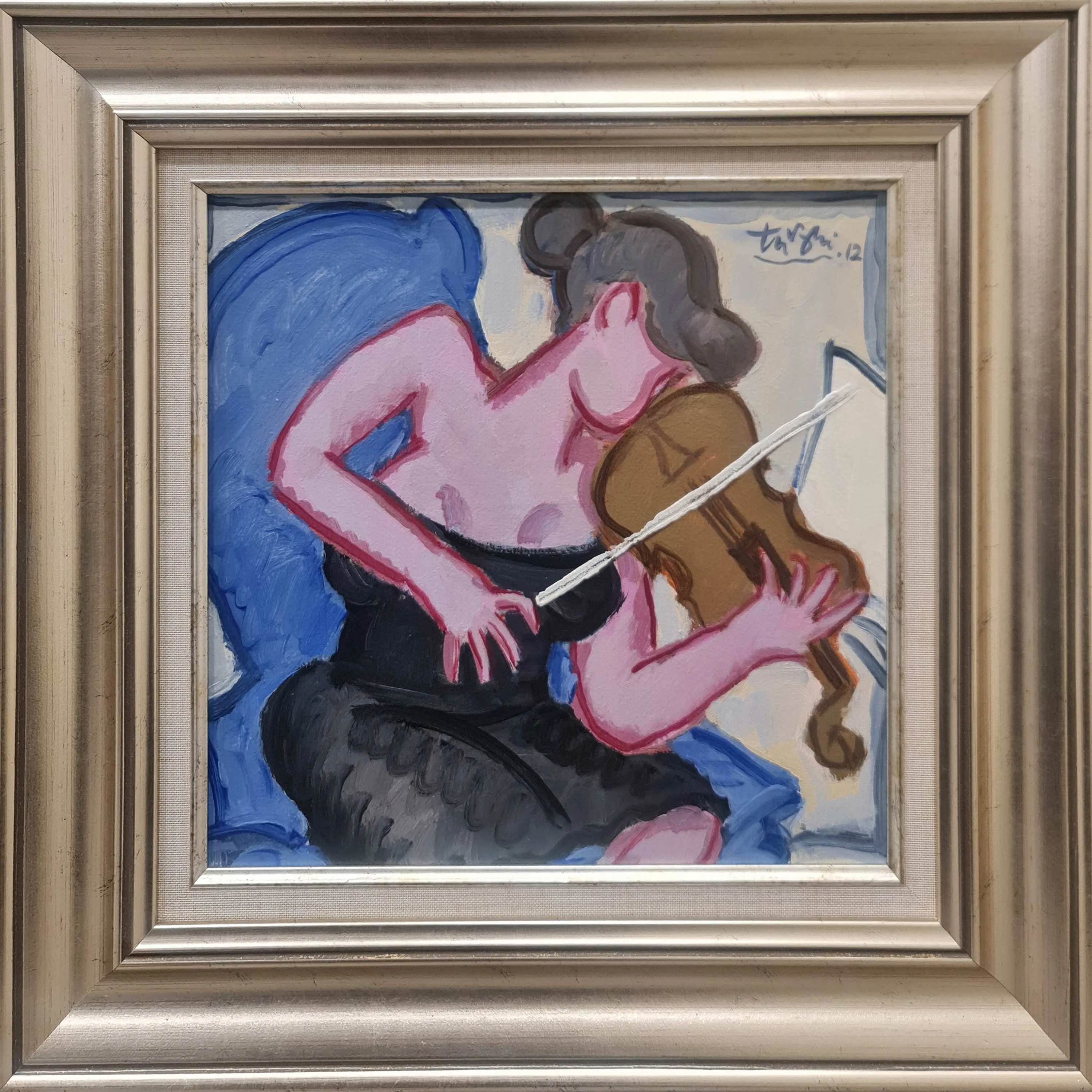 "Kemancı Kız" eseri ADNAN TURANİ tarafından 2012 yılında 35x35 cm ölçülerinde Pres tuval üzeri yağlı boya tekniği ile yapılmıştır.