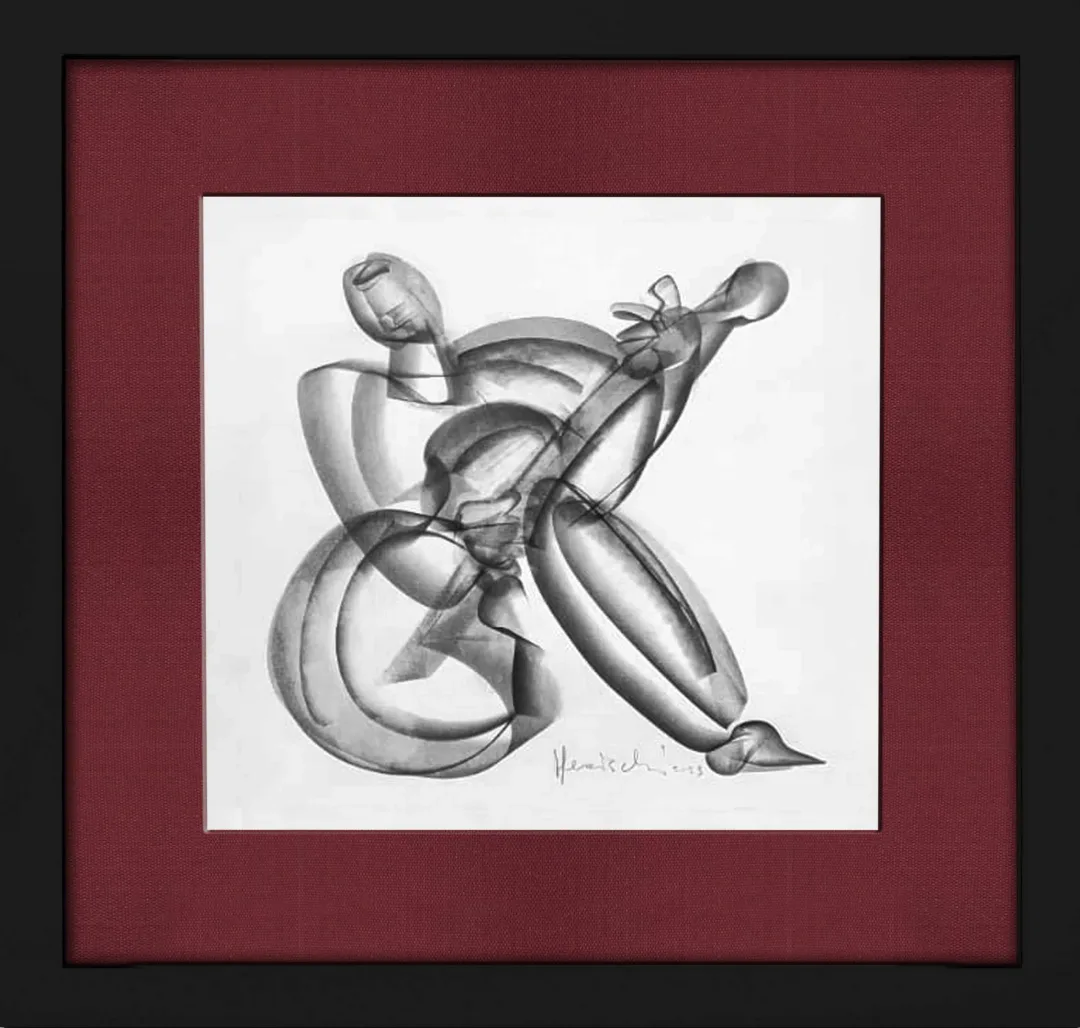 Ali Herischi — Fraktal Nedenler, 2023, kağıt üzerine füzen, 40×40 cm