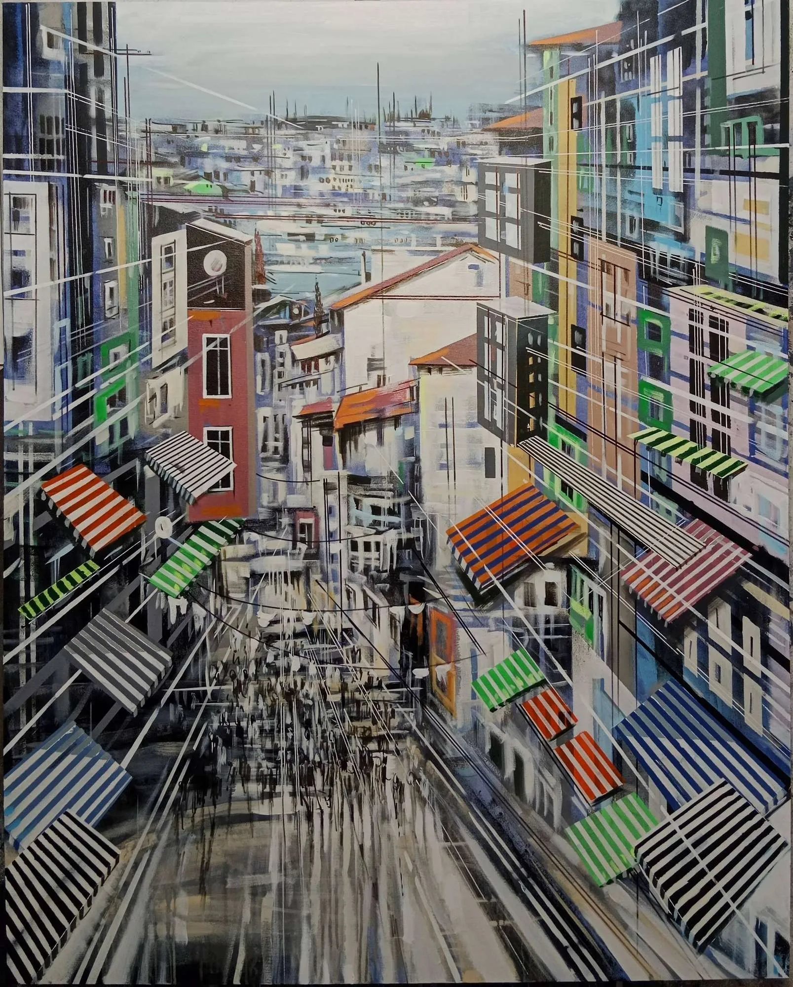 "Balat" eseri AYHAN ÇETİN tarafından 2023 yılında 150x120 cm ölçülerinde Tuval üzeri akrilik boya tekniği ile yapılmıştır.