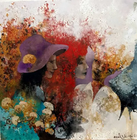 "İsimsiz" eseri EROL PELİOĞLU tarafından 2023 yılında 60x60 cm ölçülerinde Tuval üzeri yağlı boya tekniği ile yapılmıştır.