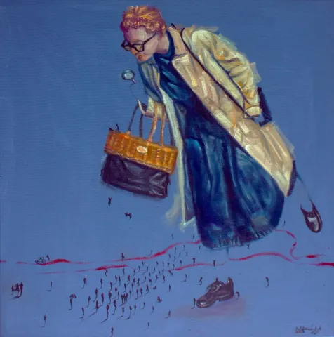 "İsimsiz" eseri SAEED AGHANEJAD tarafından 2023 yılında 60x60 cm ölçülerinde Tuval üzeri yağlı boya tekniği ile yapılmıştır.