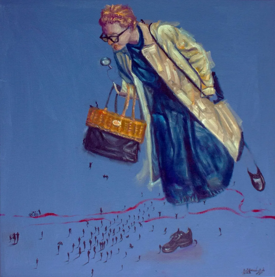 "İsimsiz" eseri SAEED AGHANEJAD tarafından 2023 yılında 60x60 cm ölçülerinde Tuval üzeri yağlı boya tekniği ile yapılmıştır.