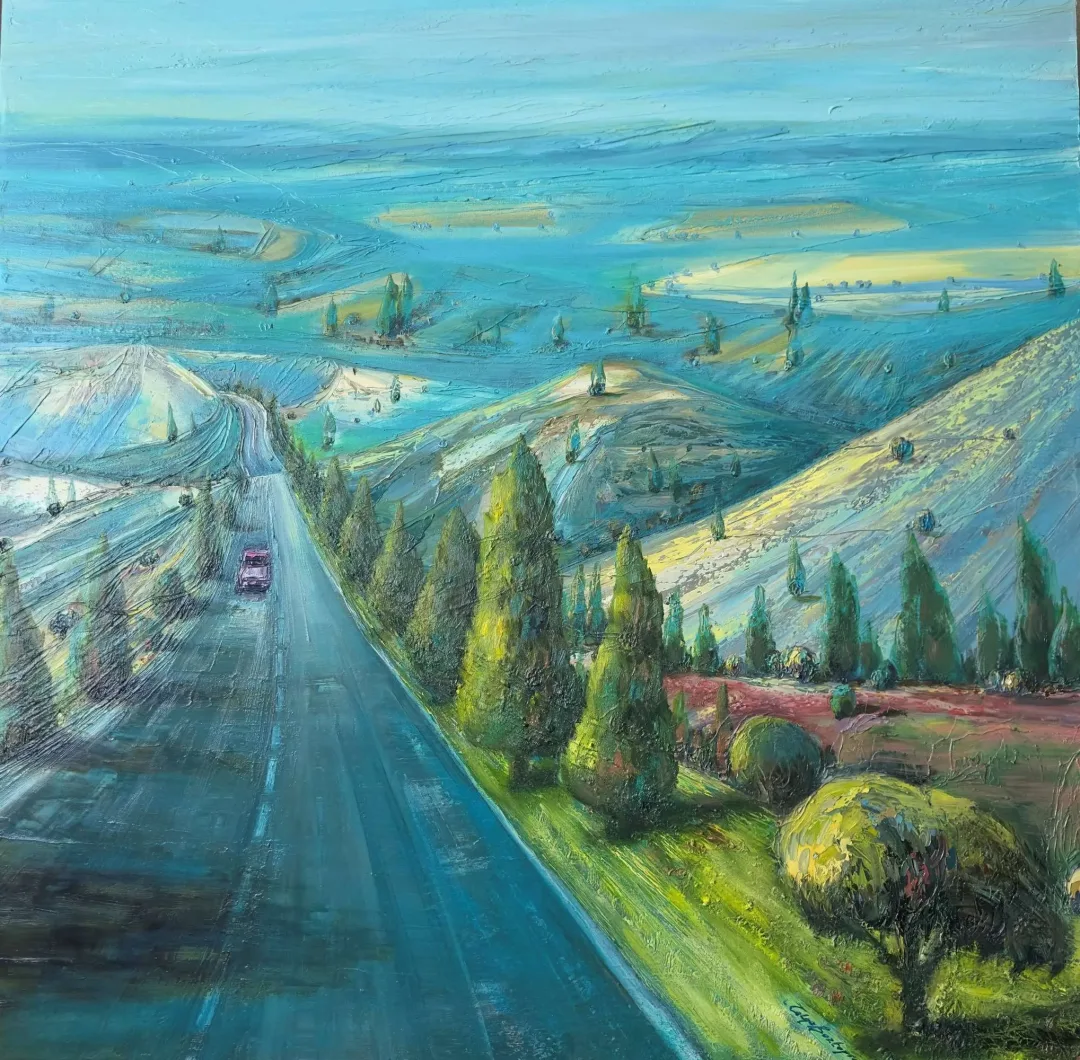 yakınlaştır "Yol" eseri TOLGA BOZTOPRAK tarafından 2023 yılında 100x100 cm ölçülerinde Tuval üzeri akrilik boya tekniği ile yapılmıştır.